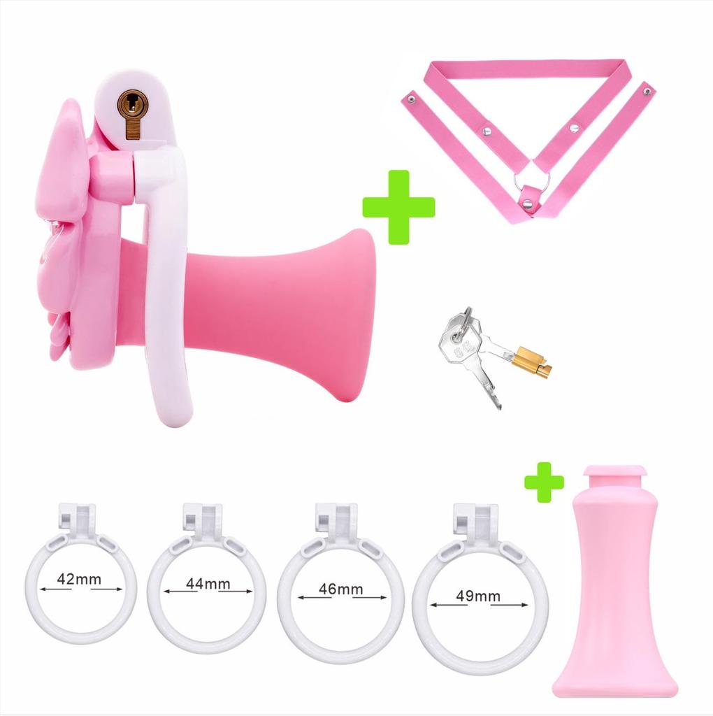 Chrysanthemum Bow Chastity Lock: Male Flat Lock and Restraint for TS Training