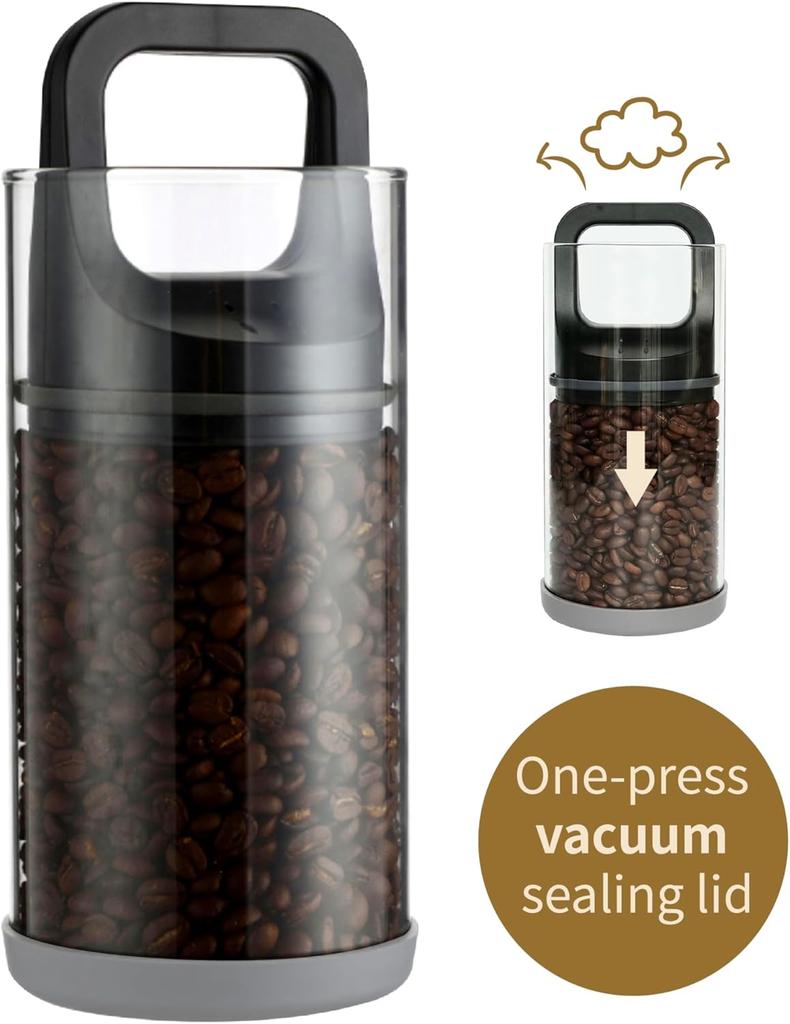 Premium Kaffebehållare med Vakuumförseglingsteknik Lufttät Förvaringsbehållare för Kaffebönor med Trycklock Behållare för Färskhet