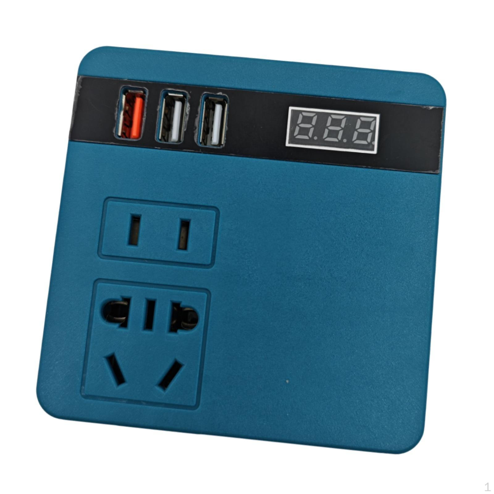 

Power Inverter with USB Ports Sturdy Converter for Travel Outdoor Work Dark Blue темно-синий