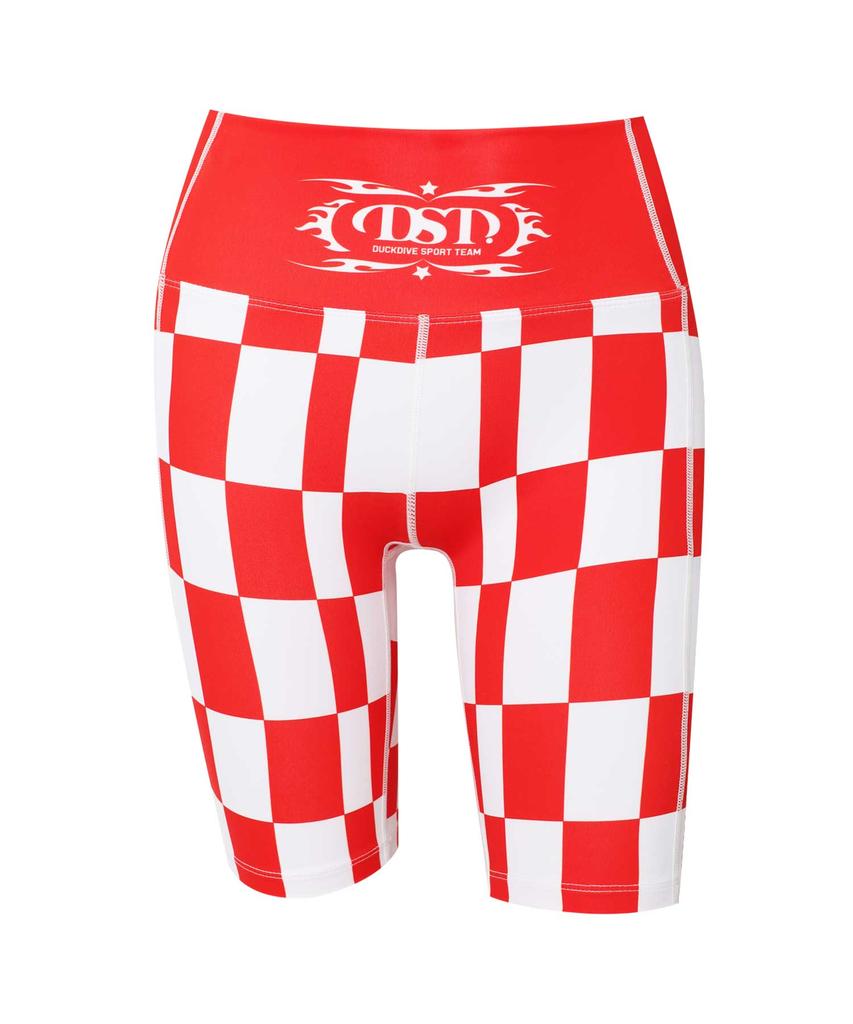 Deogdaibeu Checkerboard Graphic Biker Shorts Red