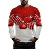 2026 New Autumn/Winter Christmas Muscle Printed T-shirt for Men's Casual Street 3D Printed Top Christmas Long Sleeve O-neck