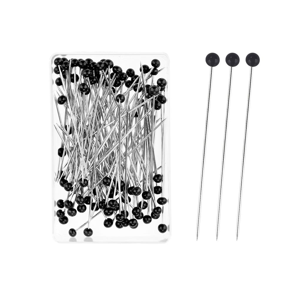100 Stück Mode Nähnadeln Farbige Glas-/Keramikkopf Perlenstecknadeln Stricknadeln Nähbefestigung DIY Sicherheitsnadel 38mm