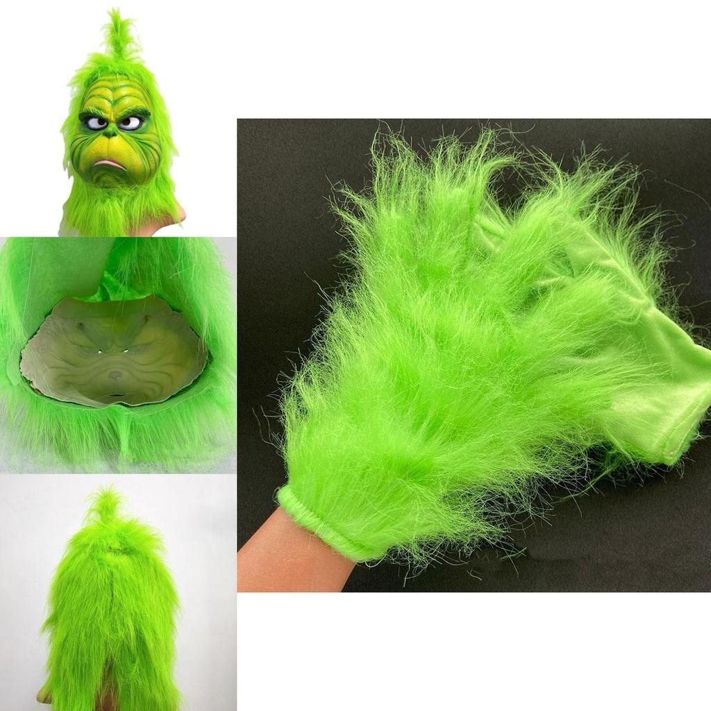 Rukavice Vánoční Grinch pro dospělé Slavnostní sváteční párty Cosplay rekvizity