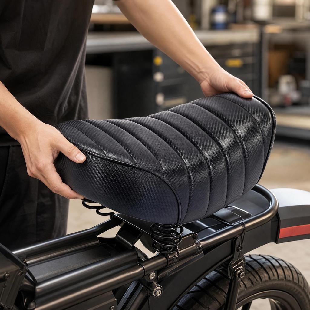 PU Leather Cycle Saddle with Filling Supportive Contoured Electric Seat