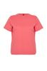Women's Fashion Plus Size T-Shirt Crew Neck Short Orange Slit and Ruffle Detailed Boyfriend Knitted T-shirt