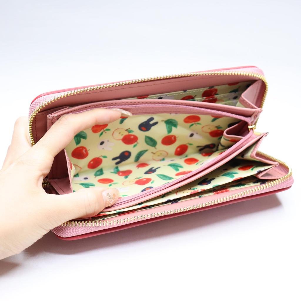 Lisa and Gaspard Long Wallet with Round Popular Character Lisa and Gaspard Apple Pink Women's Zipper, Pattern,