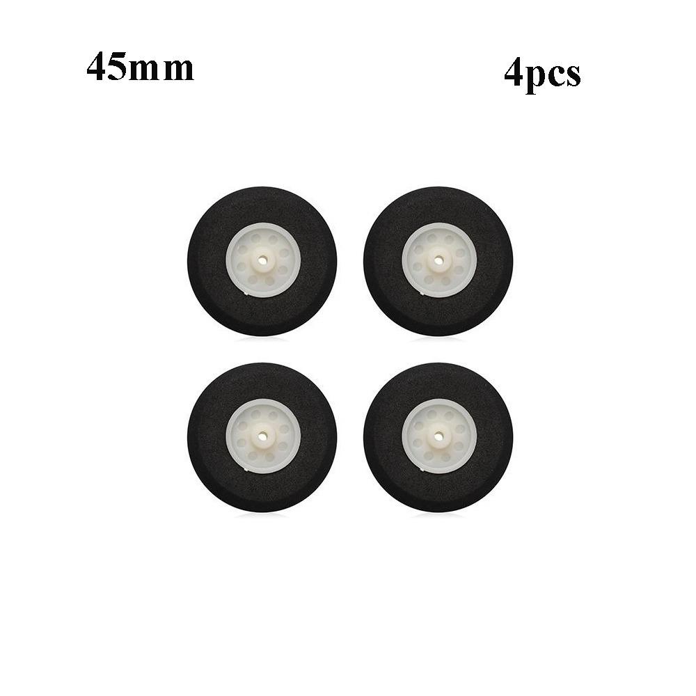 4pcs New 25~76mm Kids Plane Toy Parts Black 1" - 3" Inch Tail EVA Sponge Wheel Hub Plane Accessory