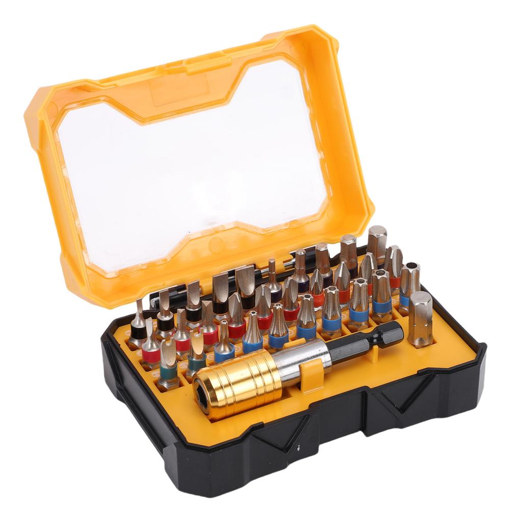 Screwdriver Bit Set 1 4 Inch Hex Shank S2 Steel Alloy Steel Driver Bits with Quick Connecting Rod and Connector for