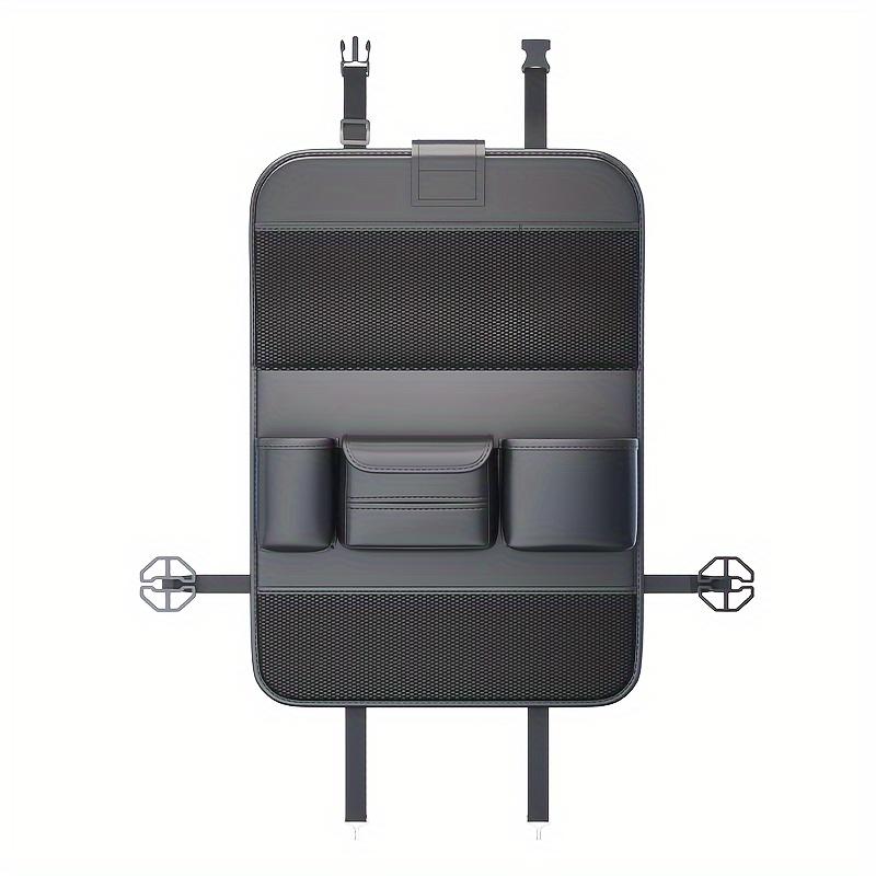 

Premium PU Leather Car Seat Back Organizer with Foldable Dining Table, Built-In Storage Rack and Multiple Compartments чорний
