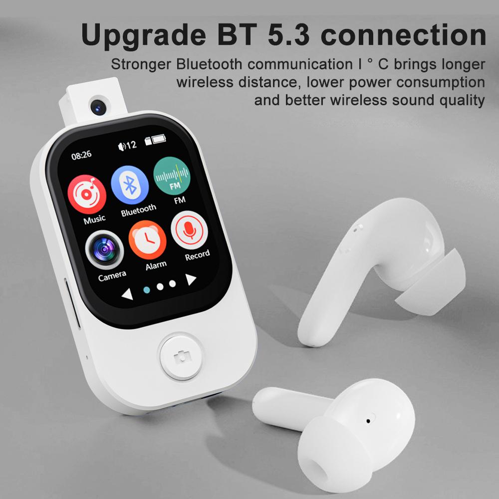Portable Music Player Bluetooth 5.4 HiFi Lossless Audio MP4 Walkman Touch Screen Built-in Speaker Recorder Camera Video Player FM E-book