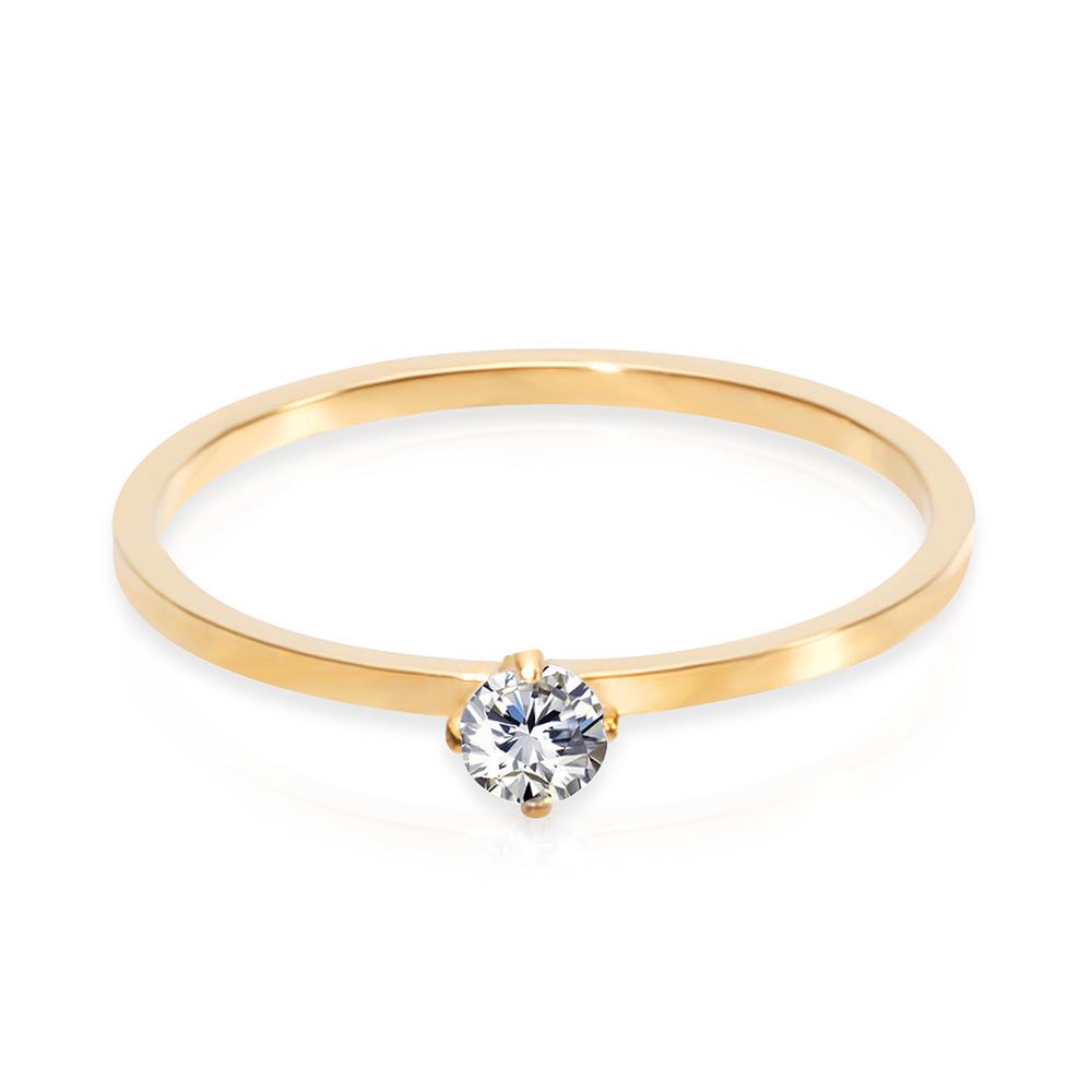 European-American Simple 1MM Stainless Steel Tri-Color Diamond Ring, Versatile Student Fashion Accessory