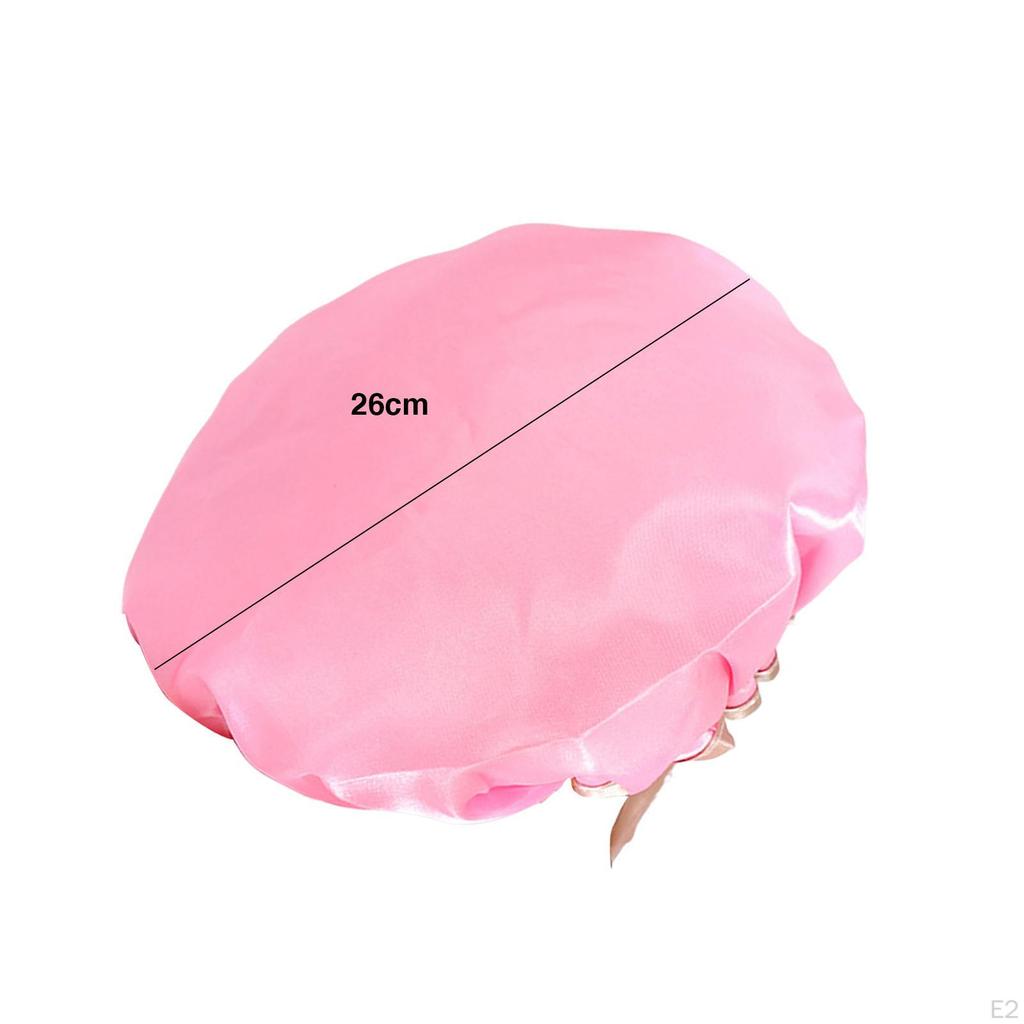 Deluxe Shower Cap for Long and Thick Hair - Premium Waterproof Protection Salon Spa