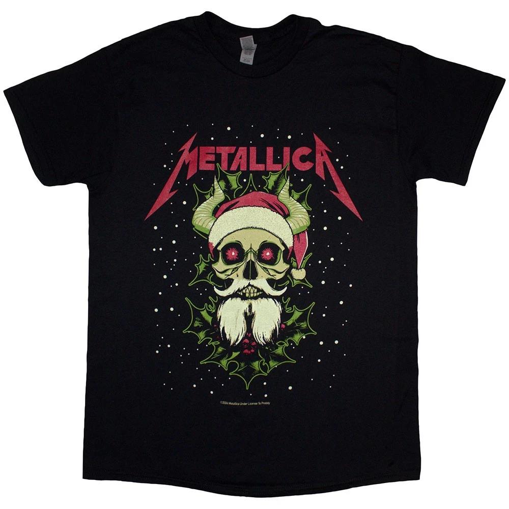 Metallica Santa Horns T-Shirt Black New M