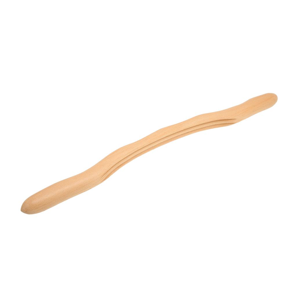 Wooden Scraping Stick 3 Slots Ergonomic Pain Relief Effort Saving Massage Stick Roller with Wave