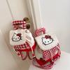 Cute Cat Children'S Bag Plaid Multi-Purpose Small Backpack Foreign Style Girls Kindergarten Schoolbag Cartoon Backpack