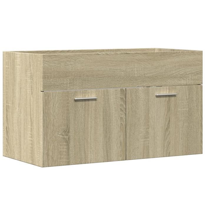VidaXL Bathroom Vanity Unit Sonoma Oak Engineered Wood, Bathroom Vanity Cabinet, Bathroom Furniture 856213