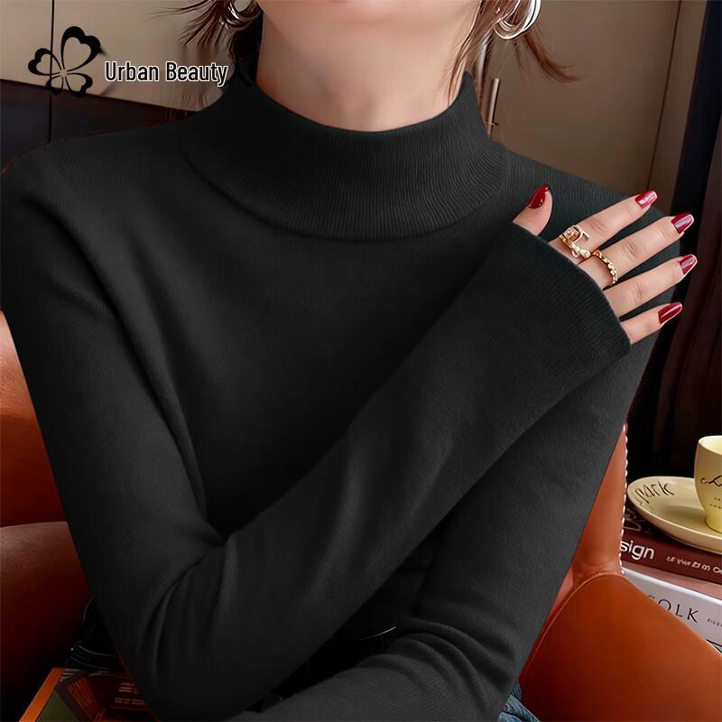 Dushi Liren Women s Fleece-Lined Half-High Collar Sweater XL