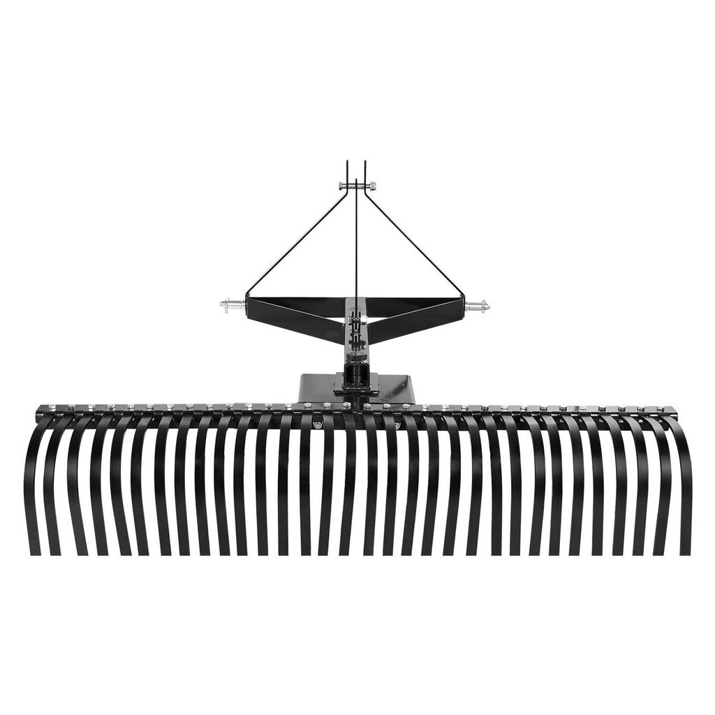 Tow Behind Dethatcher, 1525mm Tow Dethatcher with 32 Steel Tines, 3-Point Lawn Dethatcher Rake with Attachments for Tractor, Landscape Rake for
