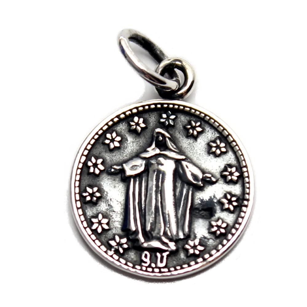 Aksesuarlar Kurukafa Meksika Kurukafası Kolye Madeni Para Maria Meksika Gümüş [World Carmelo] Erkek Kadın