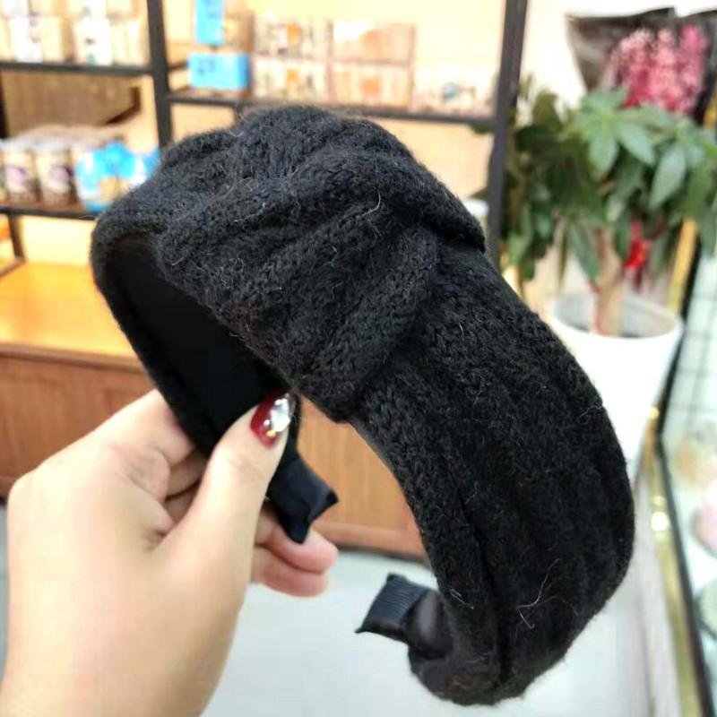 Gestricktes Knoten-Stirnband Koreanisches Stirnband Retro Hochwertig Gedrehtes Woll-Kopfschmuck Einfache Haarnadel mit breiter Krempe