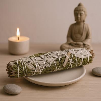 Smudge Stick White Sage and Cedar 22 Cm