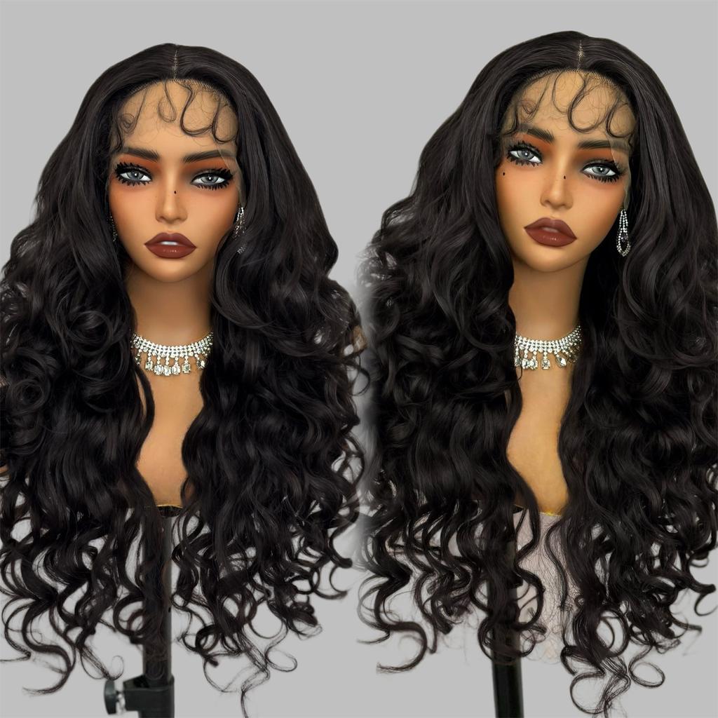 Long Curly Hair High Quality Synthetic Wigs  Bouncy Curly Wave HD Lace Front Heat Resistant Synthetic Lace Wigs