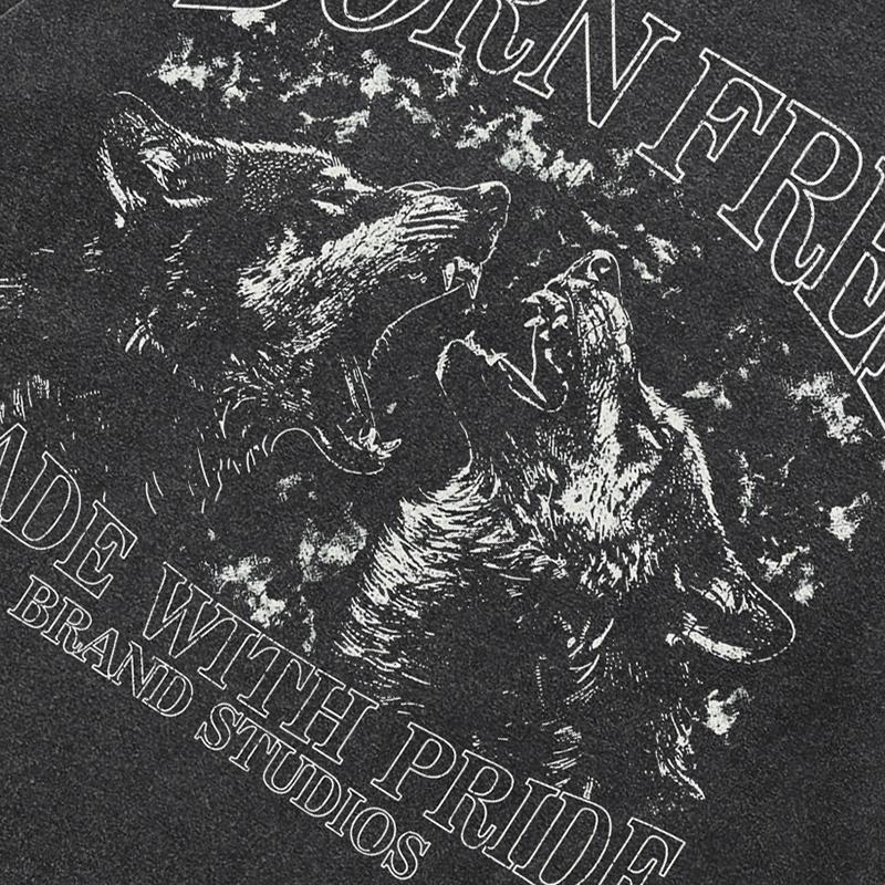 Streetwear Watchdog Graphic Seprané černé tričko Bavlněné unisex topy Tees Letní tričko s krátkým rukávem
