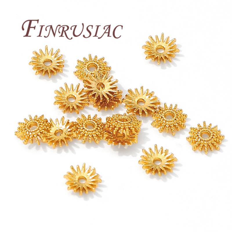 18K Gold Plated Bead Cap 6mm,Caps For Bracelets Bead Spacers,Jewelry Making Supplies DIY Beading Accessories