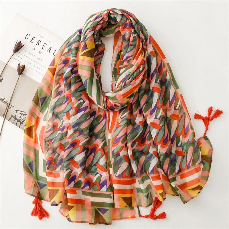 Bohemian Ethnic Style Sunscreen Scarf Beach Shawls Arabian Scarf Middle East Dubai Turkey Palestinian Hijab Scarves