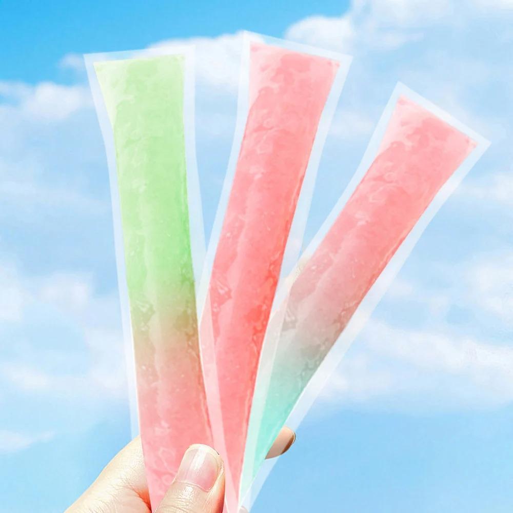 50pcs With Silicone Funnel Ice Popsicle Bags Zip Seals Ice Pop Mold Bags Refrigerator