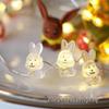 Easter Bunny & Carrot Mushroom LED Copper Wire String Lights - Battery Operated Decoration