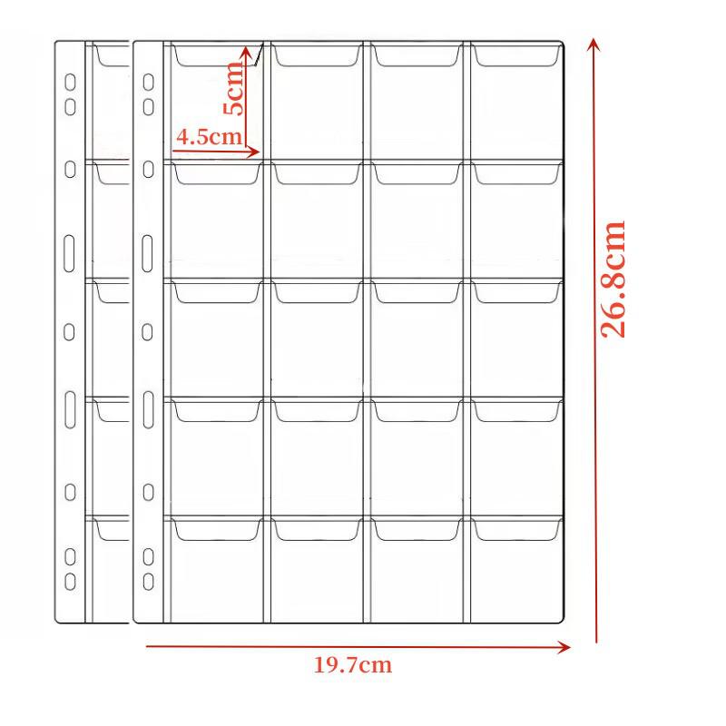 9-Hole 20-Pocket Flip-Up Coin and Banknote Storage Pages