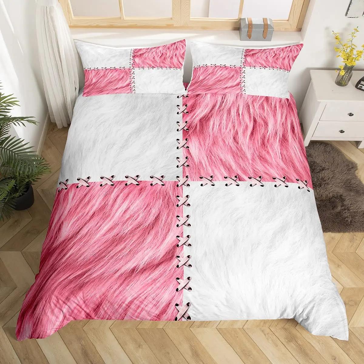 

Cowhide Duvet Cover King Cow Fur Bedding Set Farmhouse Cowboy Comforter Cover Polyester Western Farm Animal Skin Bedspread Cover EU Single(135*200cm)3pcs