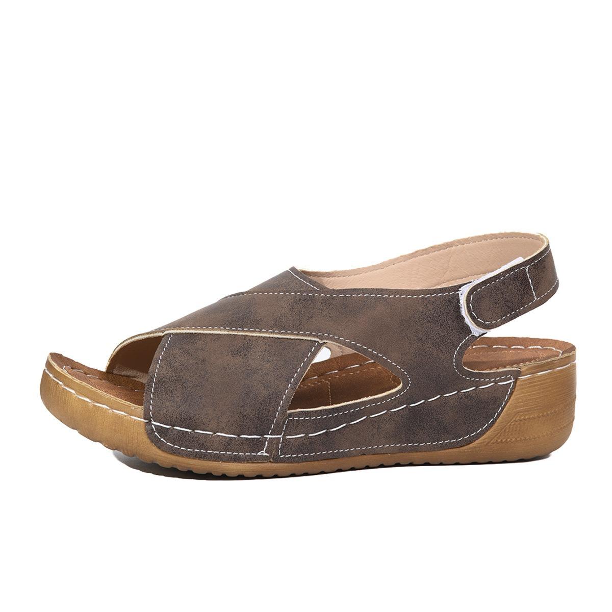 

Римские сандалии для женщин на лето, с толстой губчатой подошвой и юбкой, повседневные универсальные пляжные сандалии с открытым носком 43