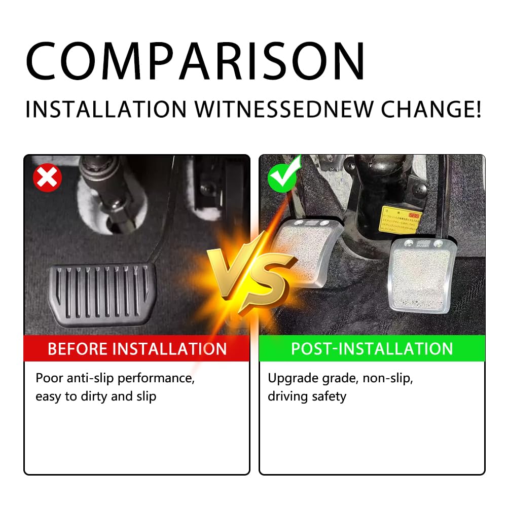 MUTEKI Pedal Brake Accelerator Pedal Car Pedal Aluminum Alloy Pedal 3 Universal Fit Covers, Pedal, Covers, Anti-Slip Non-Slip Pads, Pieces,