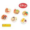 6pcs/Set Dollhouse Mini Dim Sum Platter DIY Miniature Landscape Fairy Garden Decors Accessories Doll House Scene Ornaments