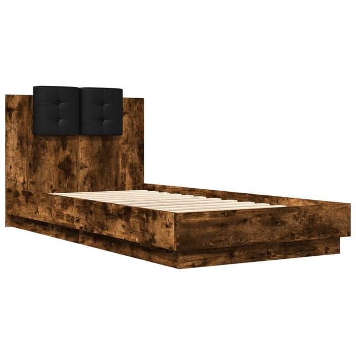 VidaXL Bed Frames with Headboard, Slatted Base, Single Bed, Adult Bed for Bedroom Interior, Modern, 3209979