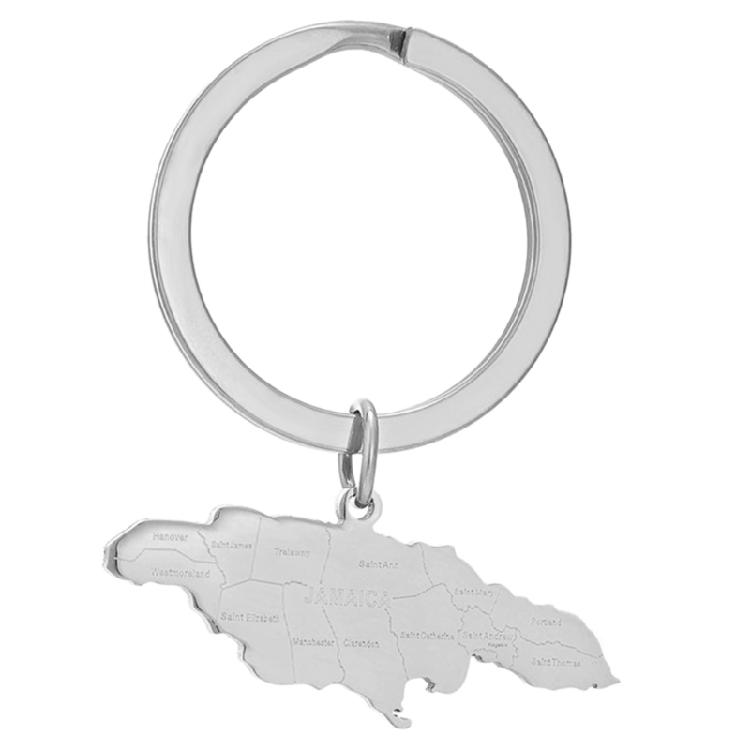 

Jamaica Map Keyrings Stainless Steel Material Great for Culture Enthusiasts 1 серебряный