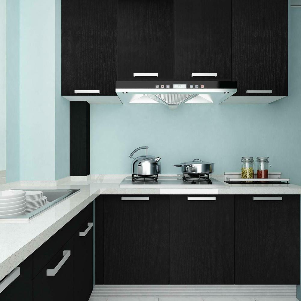 45x200cm Black Wood Grain Thickening Wallpaper Film Furniture Kitchen Vinyl Wall Paper Cupboard Tables DIY Renovation Wallpaper