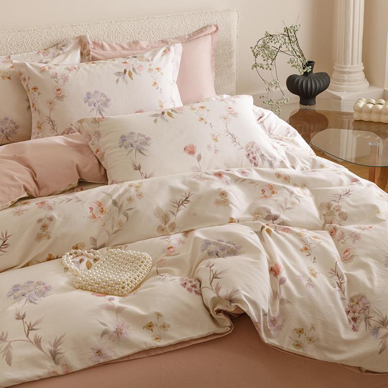 Sleep Grid Thickened Cotton Brushed Digital Printing Series Four Piece Set