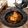 Round 3D Hole Rug Realistic Optical Illusion Floor Mat Machine Washable Non-Slip Bedroom Area Rug for Entrance Living Room