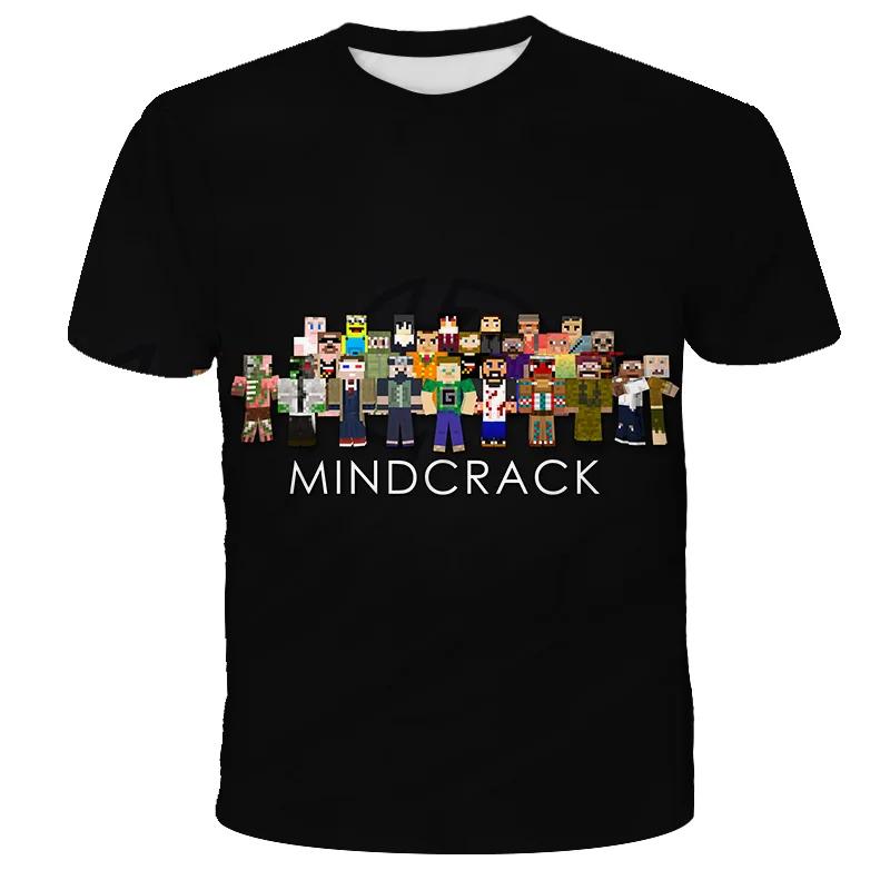 Boys T Shirt Minecraft 3D Printed Casual Summer Cute Boys Girls Building Blocks Cartoon T-shirt Popular Tops Inside Outside Mc