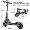 Monopattino elettrico E10, autonomia 60-75 km, PIC motore 800W x 2, velocità 45 km/h, pneumatici tutto-terreno 10 pollici-TODIMART