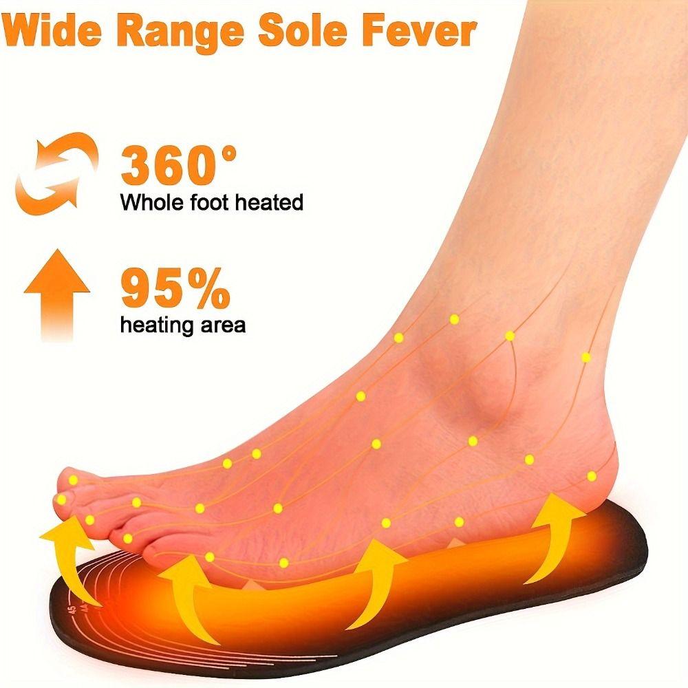 Cuttable USB Heated Shoe Insoles Rapid Heating Electric Foot Warming Pad Winter
