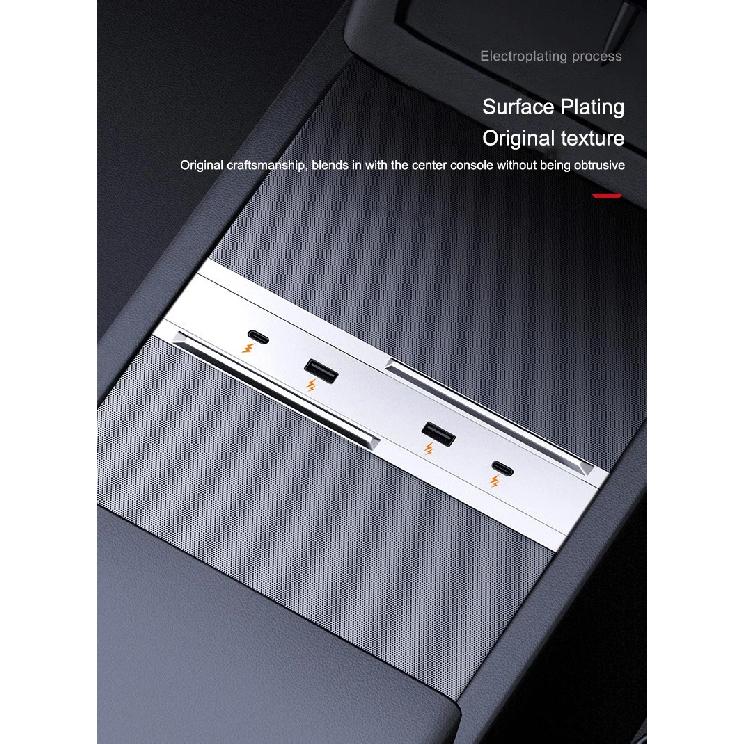For Tesla Model Y Juniper Cigarette Lighter 65W Center HUB Docking Station Model 3 Highland USB Charging Port Support Laptop