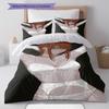 Makima Pattern Bedding,Quilt Set Quilt Cover Pillowcase Home Birthday Gift(1 * duvet cover + 2 * pillowcase, without core)