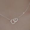 Double Heart Necklace, Minimalist Fashion Chain Choker Pendant Necklace for Women Girls Gift,