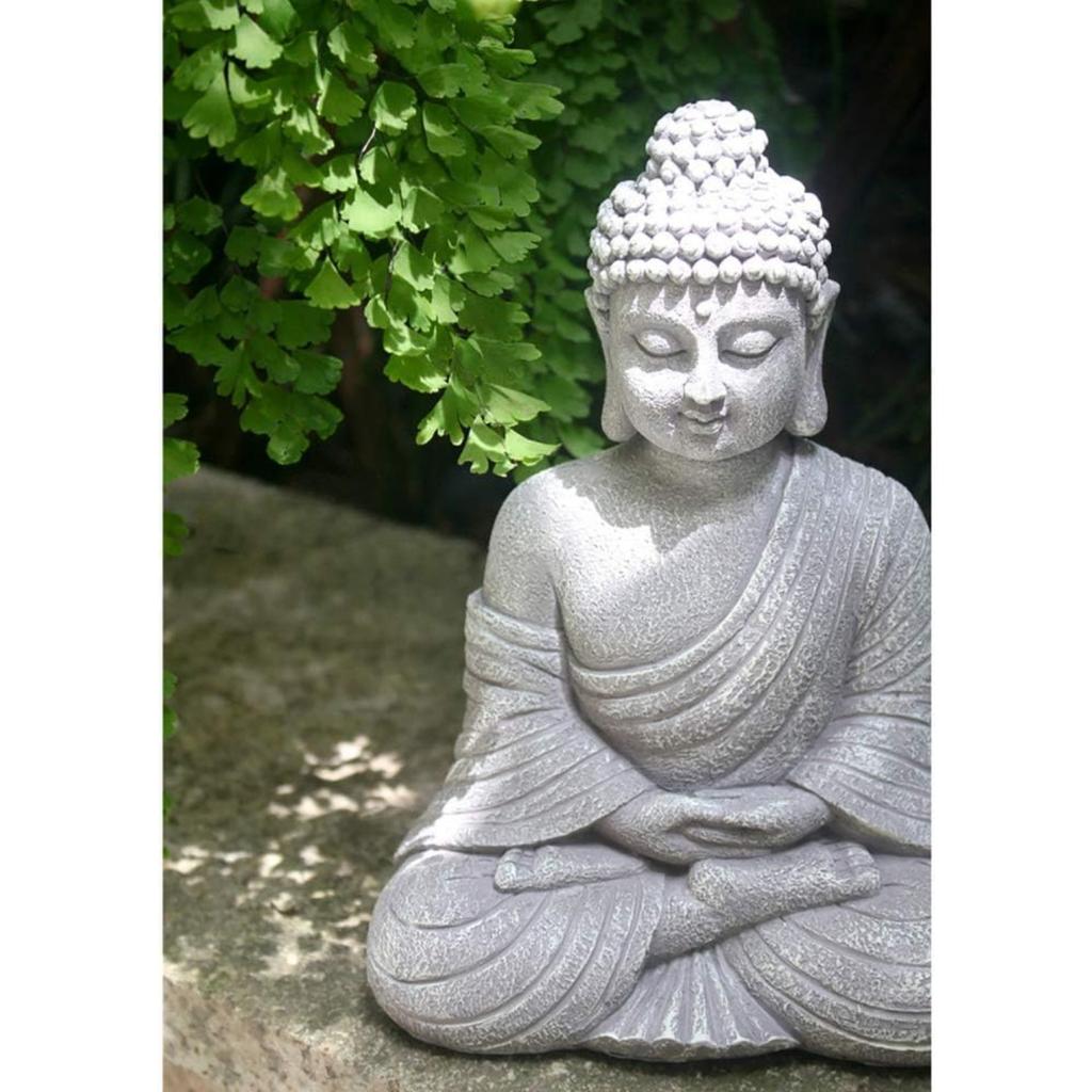 Ornamento da Giardino Buddha Seduto Zen Statua da Esterno Interno Resina Decorazione per la Casa