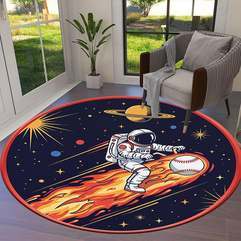 Ridingballsports Round Area Rug,Carpet Rug for Living Room Bedroom Sofa Playroom Decor,Non-slip Floor Mat