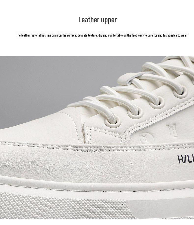 2025 Men's Summer Fashion Casual Non-Slip Leather Skate Shoes - Versatile and Wear-Resistant